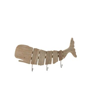 Dřevěný nástěnný věšák ve tvaru velryby- 59*20*5,5 cm