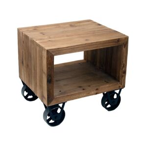 Dřevěný recyklovaný noční stolek na kolečkách - 60*50*55 cm