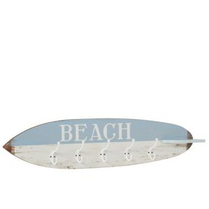Dřevěný věšák v designu surfového prkna Beach - 87*9*20,5 cm
