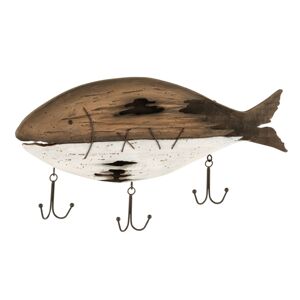 Dřevěný věšák ve tvaru ryby Fish Paulownia - 57*6*31 cm J-Line by Jolipa