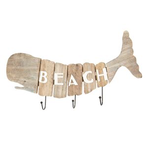 Dřevěný věšák velryba Beach - 58*5*27 cm