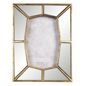 Fotorámeček se zrcadlovým okrajem se zlatým lemováním - 16*2*21 cm / 10*15 cm
