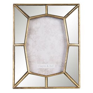 Fotorámeček se zrcadlovým okrajem se zlatým lemováním - 19*2*24 cm / 13*18 cm
