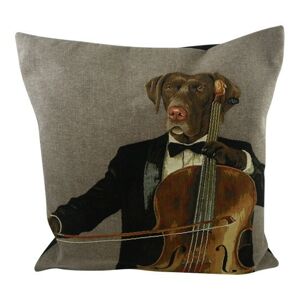 Gobelínový polštář Pes s violoncellem - 45*15*45 cm