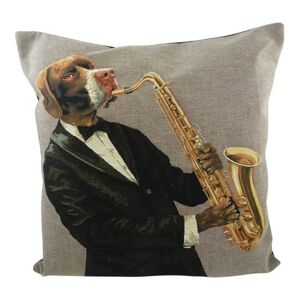 Gobelínový polštář Pes se saxofonem - 45*15*45 cm