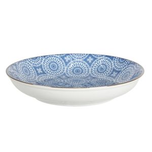 Hluboký talíř s modrým květinovým ornamentem BlueSnow - Ø 20*4 cm