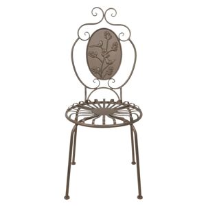 Hnědá kovová zahradní židle Browny - 45*44*102 cm Clayre & Eef