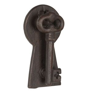 Hnědé litinové klepadlo na dveře klíč Key - 7*3 *13 cm