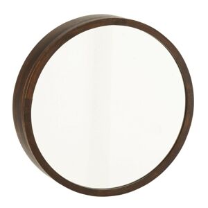 Hnědé nástěnné otevírací zrcadlo s poličkami Conie - Ø 60*13 cm J-Line by Jolipa