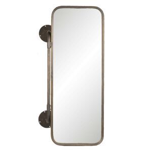 Hnědé nástěnné retro zrcadlo s košíky - 48*21*80 cm