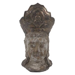 Hnědo-zlatá dekorace socha hlava Buddha - 12*9*22 cm Clayre & Eef