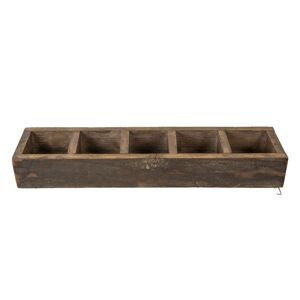 Hnědý antik dřevěný dekorativní box s 5ti přihrádkami Silen - 54*12*7 cm Clayre & Eef