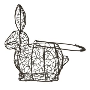 Hnědý dekorační drátěný košík ve tvaru králíka - 20*12*24 cm Clayre & Eef