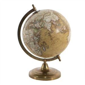 Hnědý dekorativní glóbus na kovovém podstavci Globe - 22*22*33 cm Clayre & Eef