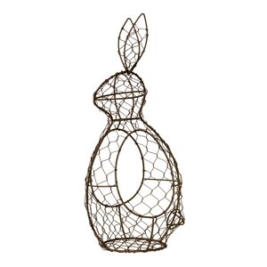 Hnědý drátěný dekorační košík králík Bunny - 16*12*33 cm Clayre & Eef