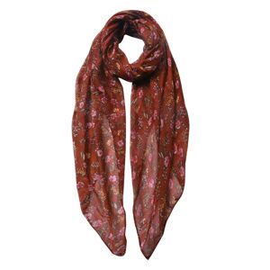 Hnědý šátek s kytkami - 80*180 cm