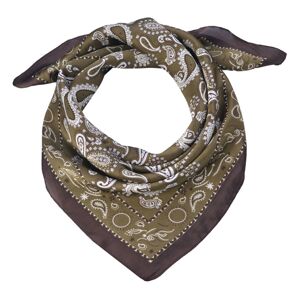 Hnědý šátek s ornamenty - 70*70 cm