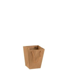 Hnědý voděodolný květináč ve tvaru tašky - 17*17*20 cm