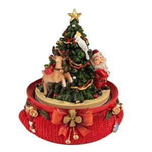 Hrací kolotoč vánoční stromeček se Santou - Ø 12*14 cm Clayre & Eef
