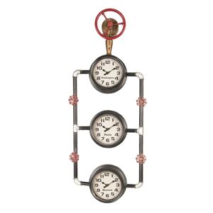 Industriální nástěnné hodiny s designem potrubí - 37*11*92 cm