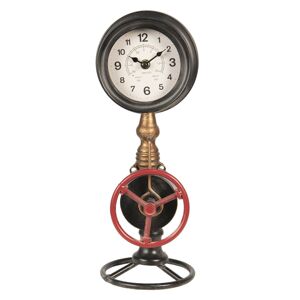 Industriální stolní hodiny s tlakoměrem - 14*14*37 cm/1xAA