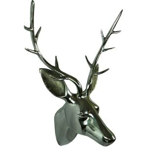 Sříbrná nástěnná dekorace hlava jelena Deer S - 15*14*32cm