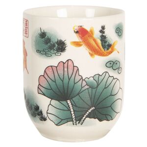Kalíšek na čaj s lotosy a rybami - ∅ 6*8 cm / 0,1L
