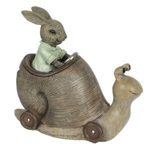 Kasička v designu králíka jedoucího na šnekovi - 15*7*13 cm