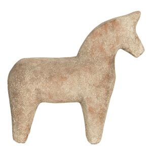 Keramická dekorace koně v cihlovo-hnědém provedení - 25*8*25 cm