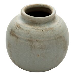 Keramická šedá antik váza s patinou Orabel - Ø 14*16 cm Clayre & Eef