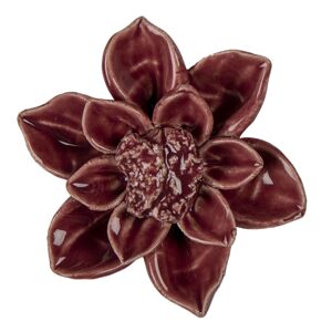 Keramická úchytka květina bordová - Ø 8*4 cm Clayre & Eef