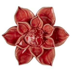 Keramická úchytka květina červená - Ø 8*4 cm Clayre & Eef