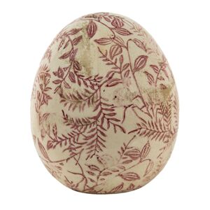 Keramické dekorační vajíčko s květy Roset - Ø14*16 cm Clayre & Eef