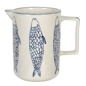 Keramický džbán s modrým dekorem ryb Atalante - 18*11*16 cm