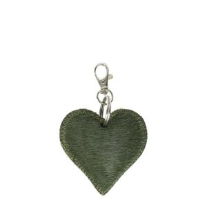 Klíčenka mini srdce zelené z hovězí kůže - 6*6*0,8cm Mars & More