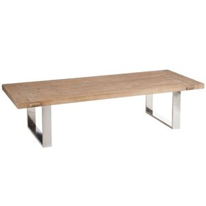 Konferenční stolek s dřevěnou deskou a kovovou konstrukcí - 180*70*45 cm