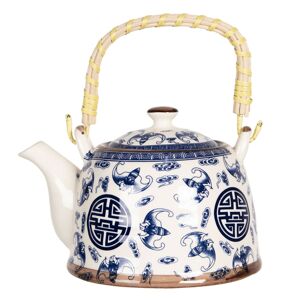 Konvice na čaj se sítkem a modrými ornamenty - 18*14*12 cm / 0,8L