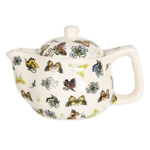 Konvička na čaj s barevnými motýlky - Ø 16*11 cm / 0,4L