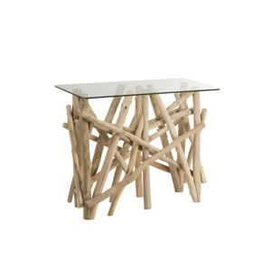 Konzolový dřevěný stůl se skleněnou deskou Branch - 96*47*77cm