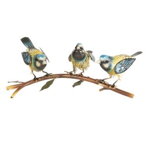 Kovová dekorace ptáčků na větvi - 43*21*17 cm