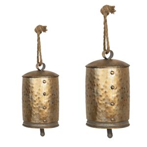 Kovové dekorační zvonky s patinou  (2 ks) - Ø 14*23 / Ø 11*18 cm