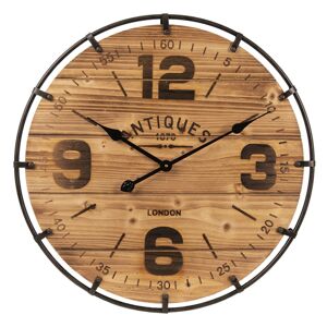 Kovové hodiny se dřevem - Ø 60*5 cm / 1*AA