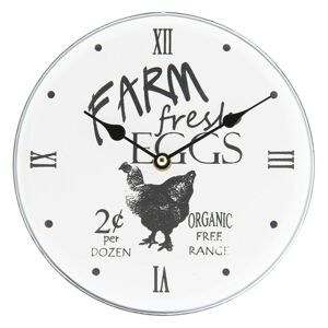 Kovové nástěnné hodiny Farm Fresh Eggs  - Ø 23*4 cm