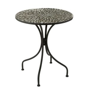 Kovový černý kulatý stůl s mozaikou Art - 61*61*71 cm
