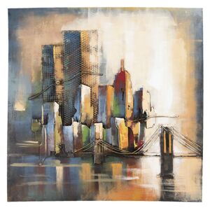 Kovový čtvercový obraz Modern city - 100*4*100 cm