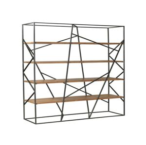 Kovový dřevěný policový regál Cube -150*40*200cm