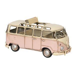 Kovový model retro růžového autobusu Volkswagen - 26*11*13 cm