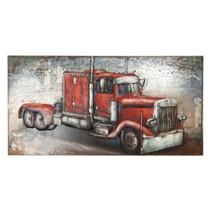 Kovový obraz na stěnu Americký kamion - 140*5*70 cm Clayre & Eef