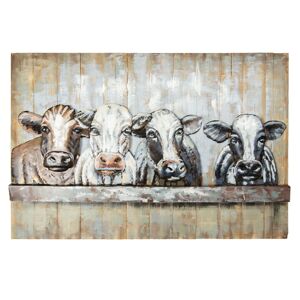Kovový obraz na stěnu Krávy - 120*7*80 cm Clayre & Eef