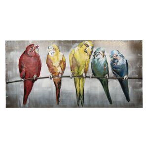Kovový obraz na stěnu Ptáci - 120*60*7 cm